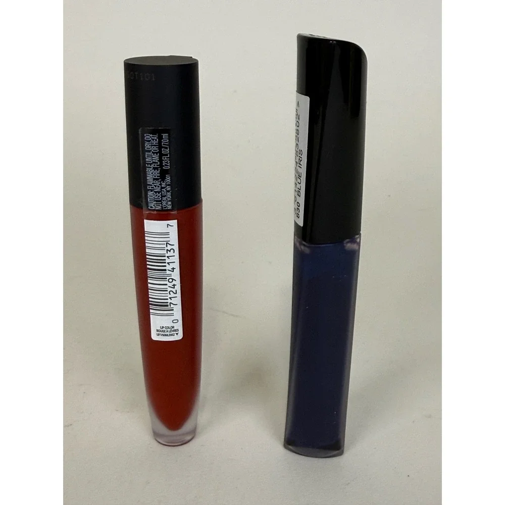 L'Oreal Rimmel Liquid Lipstick Bundle 2pc Matte Red Blue Long Wear New